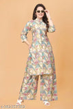 Art Silk Palazzo Set, printed net, three-quarter sleeves for Indian weddings
