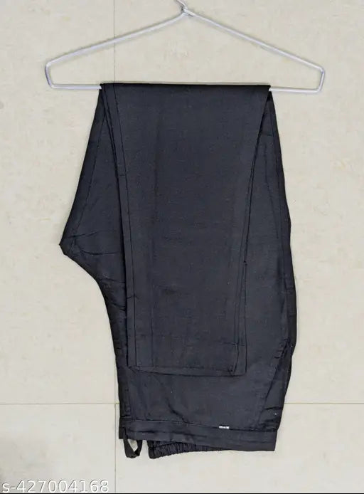 Black & White Cotton Blend Women's Trousers Pant Combo, easy fit elastic-drawstring waistband