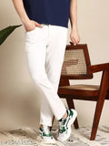 White denim men's jeans, Rusticblooms stylish and comfortable slim fit, mid-rise design for various sizes (26, 28, 30, 32)
