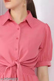 Short sleeve crepe 2 Psc jumpsuit, solid net, size S (34in bust, 44in length, 28in waist), Indian-made