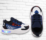 Handly Collection T202Red LED Velcro Kids Shoes - Lightweight, breathable, durable, and comfortable for outdoor sports, featuring color-changing lighting effects