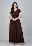 Rayon slub sleeve gowan night shirt, solid color, M-XXXL