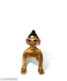 Pure brass Radha Rani and Kishori Ji figurines (5.5 cm), ideal for Indian festivals and pujas
