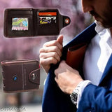 Faux leather wallet, 2 compartments, perfect for men's essentials, solid pattern, made in India