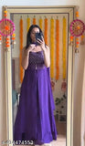 Purple Georgette kurta set with palazzos and dupatta, embellished net, women's fashion, India