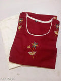 Embroidered rayon kurta with palazzos - vibrant Indian attire, three-quarter sleeves, embroidered net design
