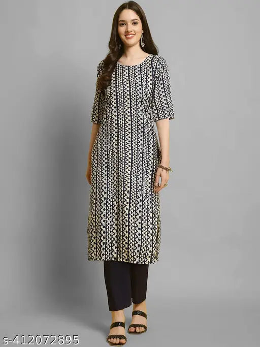 Printed Crepe Kurti Set Combo of 3 for women, stylish Indian outfit with various sizes - S, M, L, XL, XXL