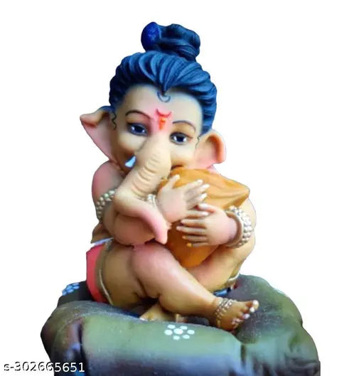 Multi-colored resin Ganesha idol, perfect for car dashboard or home decor, made in India