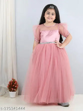 Dusty rose net party dress for kids, embellished with toy balloon design, short sleeves, full length, suitable for ages 1-2 years and 2-3 years