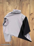 Indian cotton round neck Shakti Men T-shirt, colorblocked with short sleeves and a single size M (38in chest, 27in length)