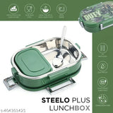 Military Green stainless steel lunchbox & tiffin dabba, air-tight container (1000 ml), leakage proof, perfect for school/office use