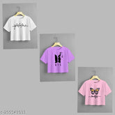 Cotton blend printed net short-sleeve Koriyan women's fashion, trendy Indian attire in sizes S, M, L, XL