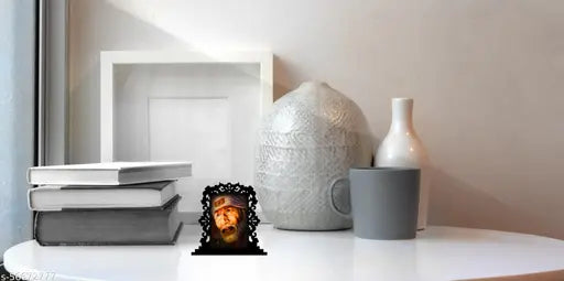 Multicolor acrylic Saibaba idol for car or home decor, divine look, perfect for desks or gifting