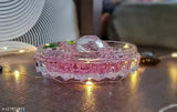 Glass MiRiM Tortoise with Pond, enhances career luck, longevity & wealth. 11cm x 4cm x 11cm Feng Shui showpiece, India origin