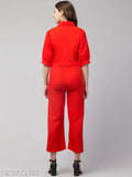 Crepe sleeveless jumpsuit with shrug for women, solid-colored fashion outfit on model