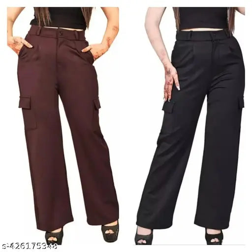 Dark wash pants, two styles, casual wear