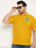 Green cotton blend men's polo t-shirt with printed logo, regular fit, short sleeves, size XL (chest 48 in, length 31 in) - Indian origin