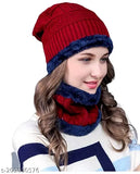 Woolen beanie cap & muffler scarf set (20 degree temperature), unisex, snow-proof winter accessory for men, women, girls, boys - perfect for outdoor activities