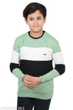 Wool striped sweater, long sleeves for boys aged 7-11 years, handcrafted in India