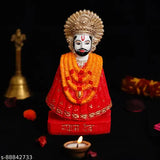 Designer Khatushyam Ji resin figurines, Indian handcrafted decor for table and cars (3x5 multipack, 6x4.5x4 inches)
