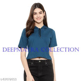 Deepmayra women's cotton hoodie T-shirt combo, half sleeves, solid pattern, summer wear