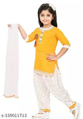 Rayon girls kurta pajama set with dupatta, trendy summer wear - India