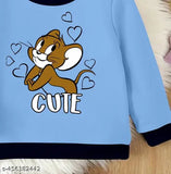 Stylish cotton kids sweatshirt for both boys and girls, printed net design, long sleeves, cozy winter wear (ages 2-11, sizes available)