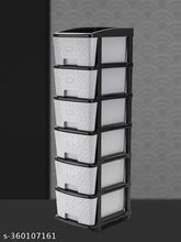 Grey 6x1 plastic drawer storage organizer for clothes, books, toys, shoes, socks etc