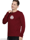 Maroon Ironman graphic printed men's 100% cotton round neck full sleeve t-shirt