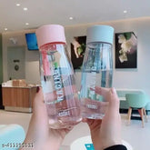 Portable clear plastic, leak-proof, cool design water bottles (pack of 2) in various colors for fridge, office, sports, school, gym use