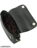 PU leather free size sling bag, trendy solid net design, made in India