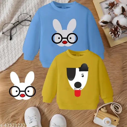 Cotton blend kids' combohoodies sweatshirt, printed pattern, long sleeves - Babyhug India, 2-3 years