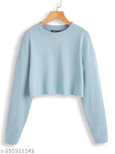 Women's cotton long-sleeve solid crop t-shirt, XS-XXXL sizes for a perfect fit