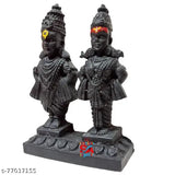 Black resin Sai Amrut Vitthal Rukmini idol statue (2"x3"x2"), ideal for home temple decor or gifting to worshippers
