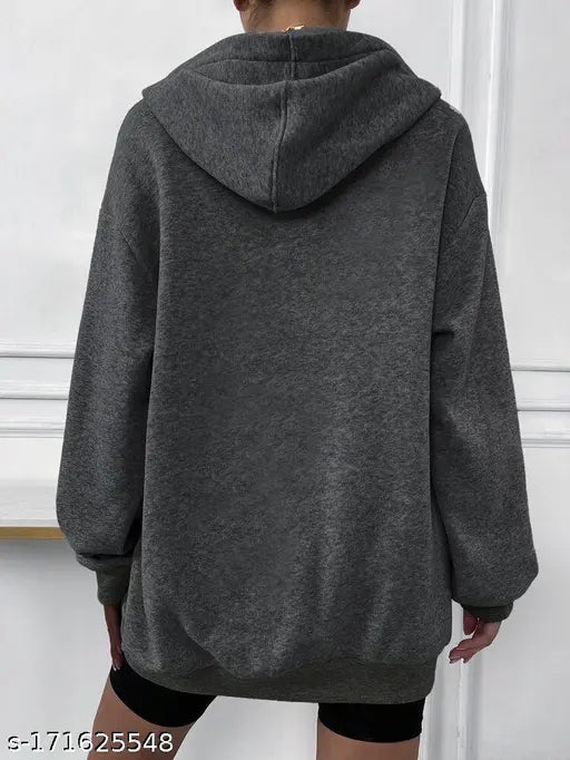 Fleece fleece-lined Montogal zip-up hoodie jacket, solid pattern, long sleeves, unisex style for men & women