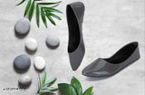 Grey patent leather ballerinas - daily wear, office wear, party wear slippers for ladies & girls