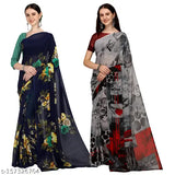 Banarasi Silk Georgette saree combo with separate jacquard blouse piece, free size