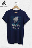 Men's round neck printed cotton-blend t-shirt, short sleeves, vibrant pattern. 100% cotton bio wash