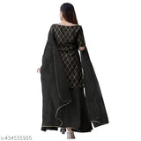 Black Rayon Gold Printed Kurta Set with Sharara Dupatta and Chiffon bottomwear - Indian designer ethnic wear for women, perfect for Diwali shopping