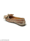 Synthetic leather, colorblocked women's pointed toe slip-on ballerinas with bows - India-made elegance for your stride