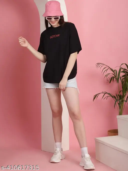 Graphic printed cotton oversize t-shirt for women, soft premium cotton, short sleeves, vibrant design