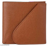 Brown Faux Leather Bifold Compact ID Window Men's Wallet - Trendy, compact, and durable leatherette wallet for men, fits easily in pockets