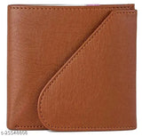 Brown Faux Leather Bifold Compact Wallet for Men, top-selling trendy design with ID window, coin pocket, and multi-card slots