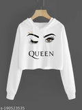Scuba fabric, printed graphic hoodie for women & girls, stylish crop top collection, long sleeves in multiple sizes (S-XL) - Nimoza Fashion