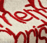 Handmade cotton net tufted Christmas throw, soft & cozy for couches, festive woven design from India (50x60 in / 125x150 cm)