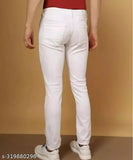 Denim: MOD MEN plain white jeans FLI542, size 28/30/32 with 41" length and matching hip sizes