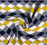 Amrange Cotton Feel Glace multi-color checked fitted king size bedsheet & pillow cover, elastic at corners for a snug fit on summer mattresses