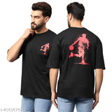 GARMIN Men oversize cotton T-shirts, solid color with drop-shoulder design, ideal for casual everyday wear