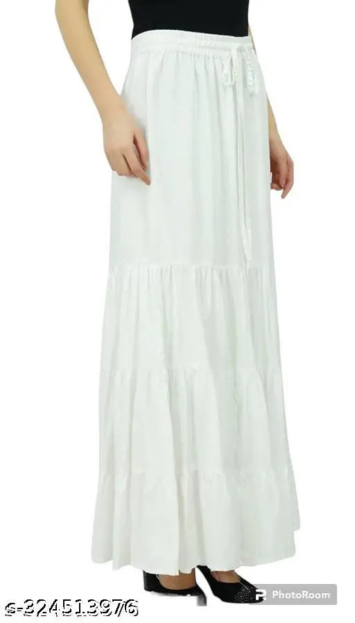 Stylish trendy women's rayon western skirt, solid net fabric, size 32, waist 32in, length 39in, hip 62in, made in India