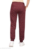 Cotton-blend printed net ladies jogger pack of 3 (S-XXL), elastic waist, soft feel, ideal for sport or sleep, Indian origin